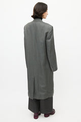Acne Studios Grey & Black Pinstripe Coat