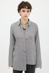 Acne Studios Grey & White Linen Balzac Striped Shirt