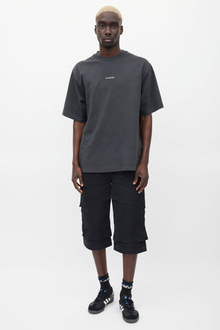 Acne Studios Dark Grey & White Logo T-shirt