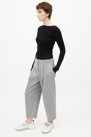 Acne Studios Grey Wool Pleated Trouser
