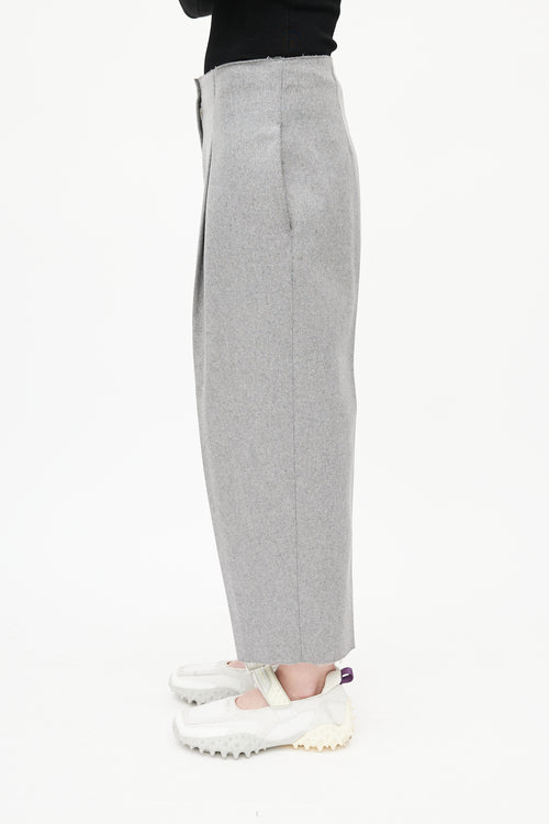 Acne Studios Grey Wool Pleated Trouser
