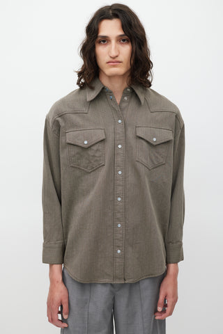 Acne Studios Grey Wool Western Shirt