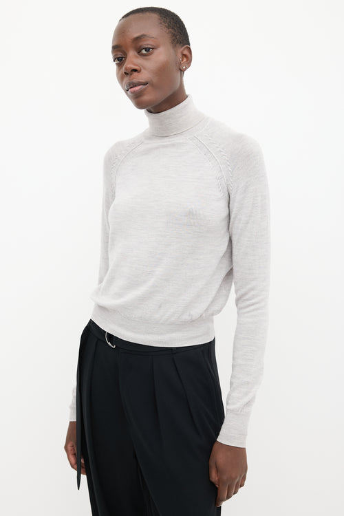 Acne Studios Heather Grey Wool Turtleneck Top