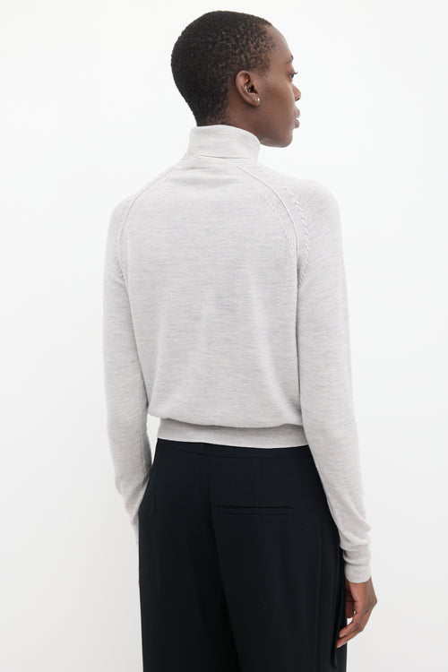 Acne Studios Heather Grey Wool Turtleneck Top