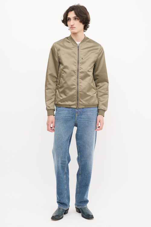 Acne Studios Khaki Green Nylon Selo Light Bomber Jacket