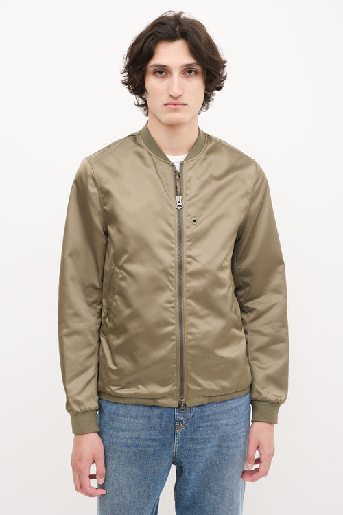 Acne Studios Khaki Green Nylon Selo Light Bomber Jacket