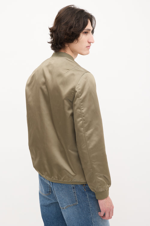 Acne Studios Khaki Green Nylon Selo Light Bomber Jacket