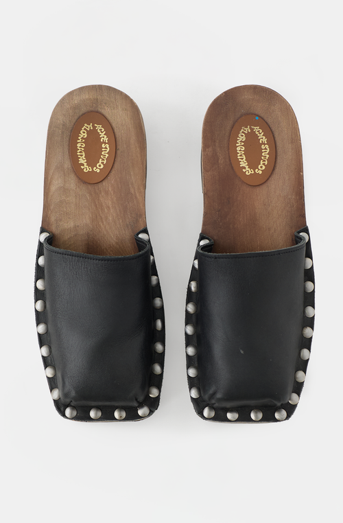 Acne Studios Leather Studded Platform Clog