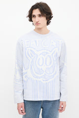 2021 Light Blue & White Graffiti Crewneck