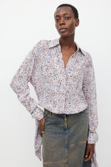 Acne Studios Light Purple & Multicolour Crowd Printed Shirt