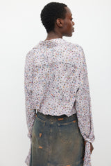 Acne Studios Light Purple & Multicolour Crowd Printed Shirt