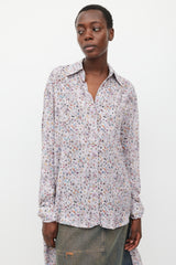 Acne Studios Light Purple & Multicolour Crowd Printed Shirt