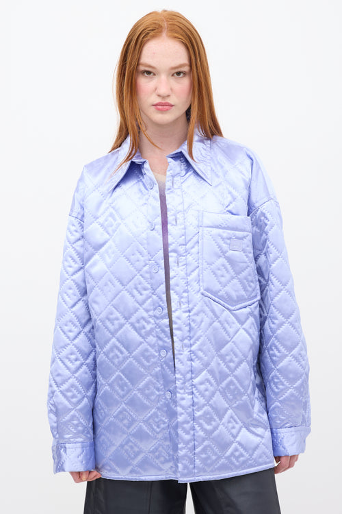 Acne Studios Light Purple Satin Perforated Quilt Jacket