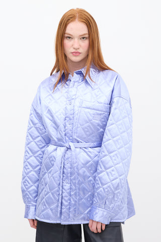 Acne Studios Light Purple Satin Perforated Quilt Jacket