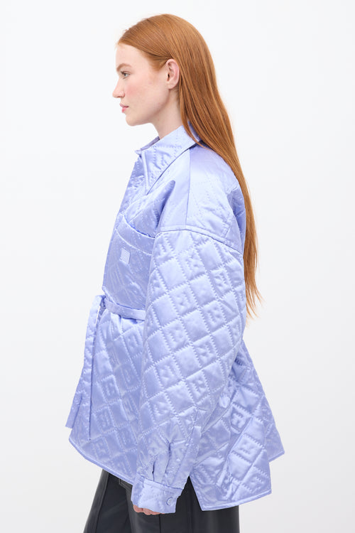 Acne Studios Light Purple Satin Perforated Quilt Jacket