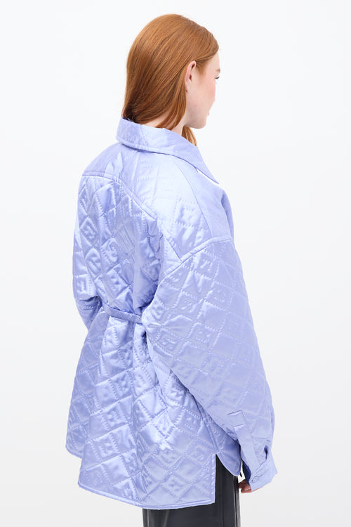 Acne Studios Light Purple Satin Perforated Quilt Jacket