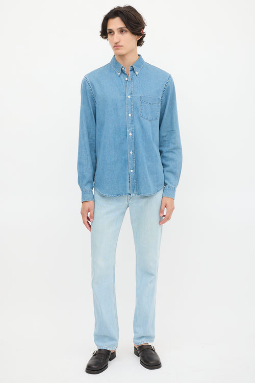 Acne Studios Medium Wash Denim Button Up Shirt