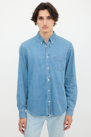 Acne Studios Medium Wash Denim Button Up Shirt