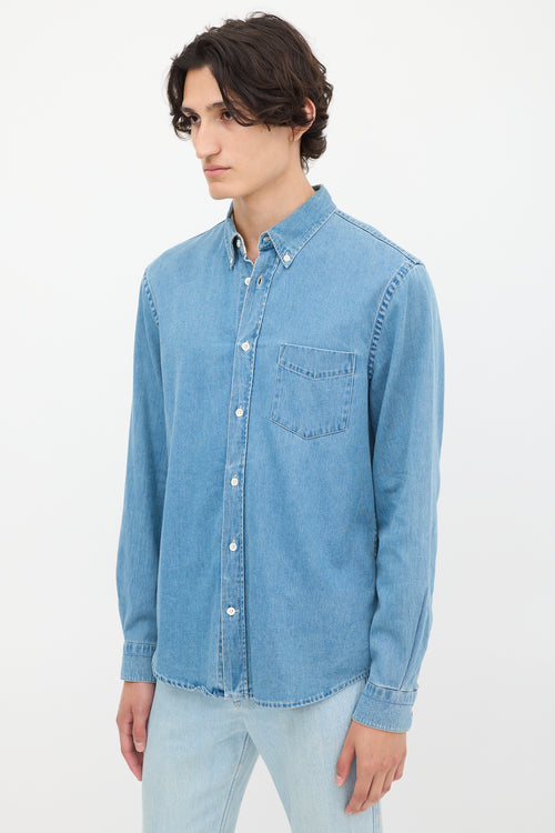 Acne Studios Medium Wash Denim Button Up Shirt