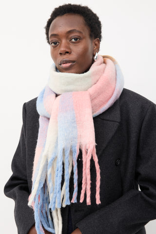 Acne Studios Mohair Check Fringe Scarf