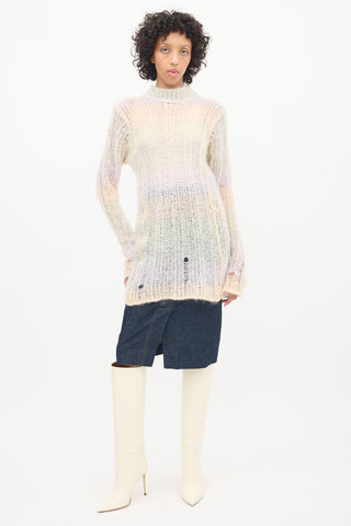 Acne Studios Multicolour Mohair Striped Mock Neck Sweater