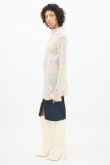 Acne Studios Multicolour Mohair Striped Mock Neck Sweater