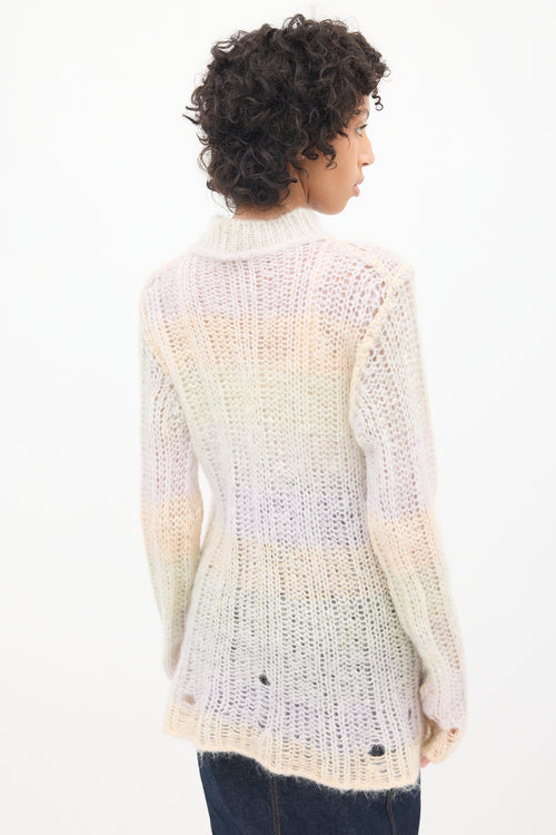 Acne Studios Multicolour Mohair Striped Mock Neck Sweater