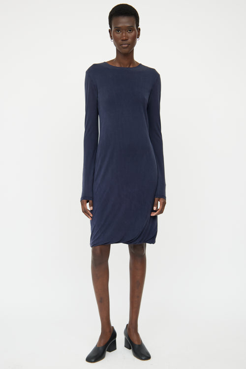 Acne Studios Navy Bubble Hem Dress