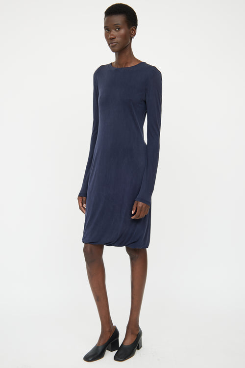 Acne Studios Navy Bubble Hem Dress