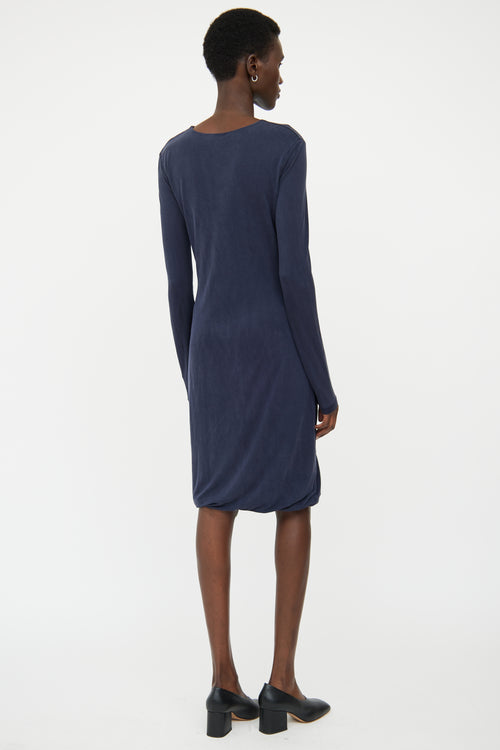 Acne Studios Navy Bubble Hem Dress