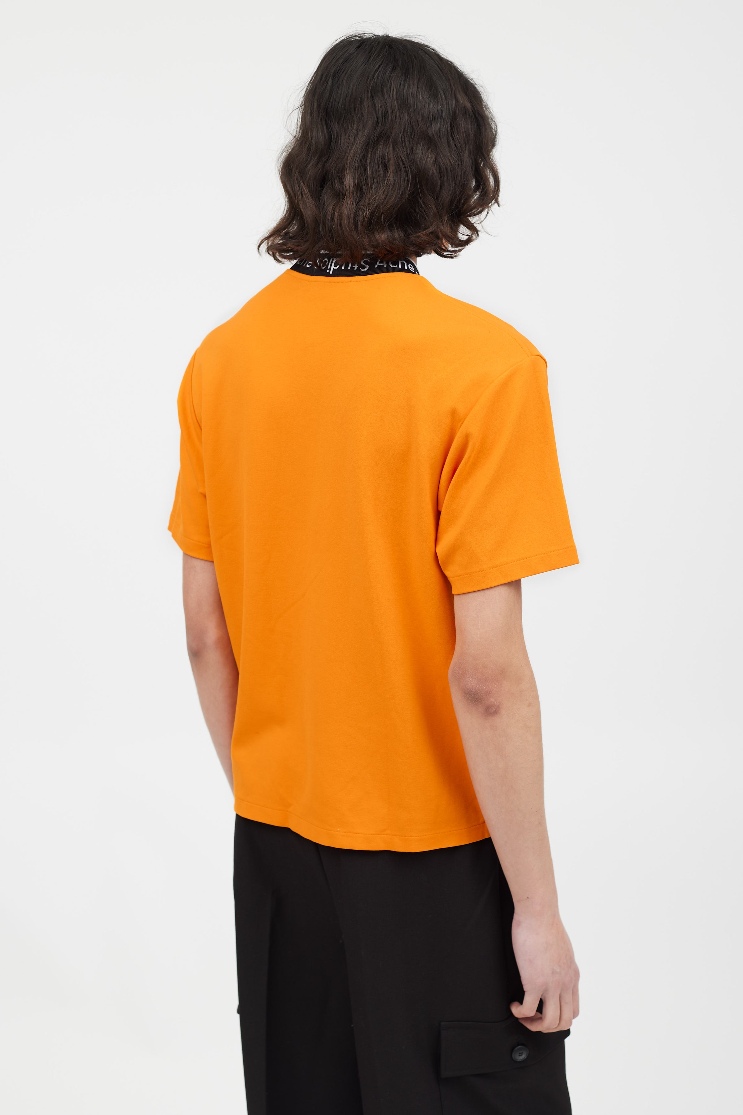 Acne Studios // Orange & Multicolour Ribbed Logo T-Shirt – VSP 