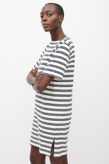 Acne Studios PSS 2017 Cream & Navy Dodora Stripes Dress