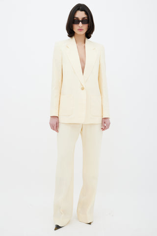 Acne Studios Pale Yellow Linen Two Piece Suit