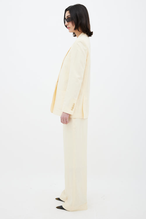Acne Studios Pale Yellow Linen Two Piece Suit