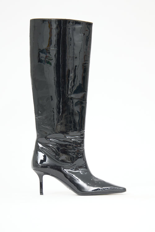 Acne Studios Patent Knee High Boot