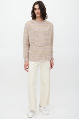 Acne Studios Pink & Beige Knit Striped Sweater