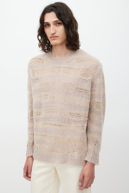 Acne Studios Pink & Beige Knit Striped Sweater