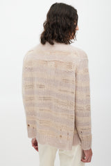 Acne Studios Pink & Beige Knit Striped Sweater