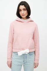 Acne Studios Pink & White Cropped Drawstring Hoodie