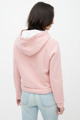 Acne Studios Pink & White Cropped Drawstring Hoodie