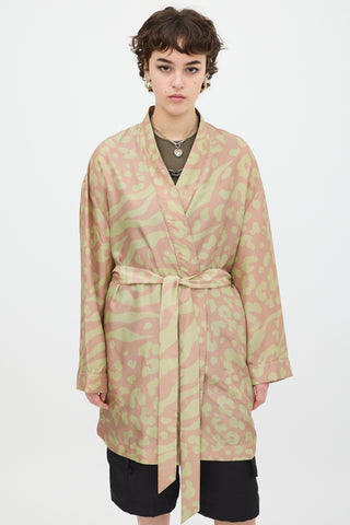 Acne Studios Pink & Green Silk Jalone Robe