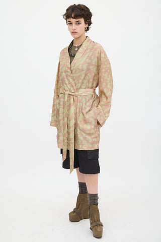 Acne Studios Pink & Green Silk Jalone Robe