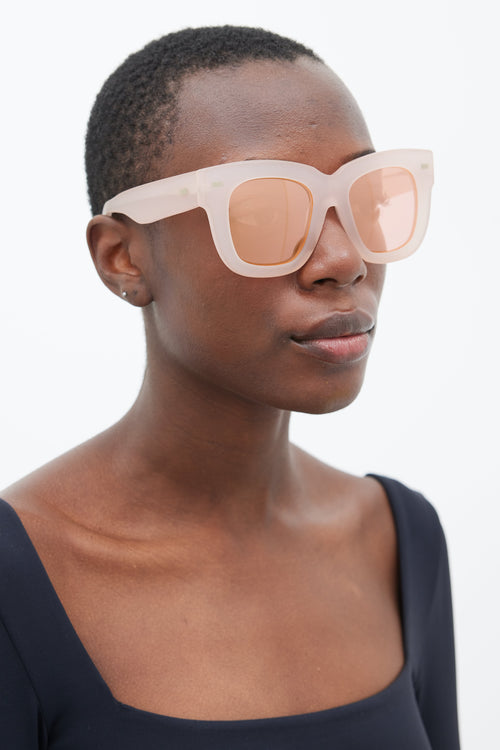 Acne Studios Pink Library Square Sunglasses