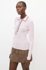Acne Studios Pink & Multicolour Ribbed Polo