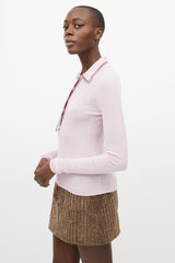 Acne Studios Pink & Multicolour Ribbed Polo