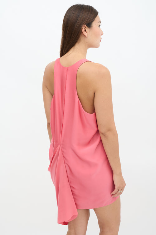 Acne Studios Pink Satin Drape Mini Dress