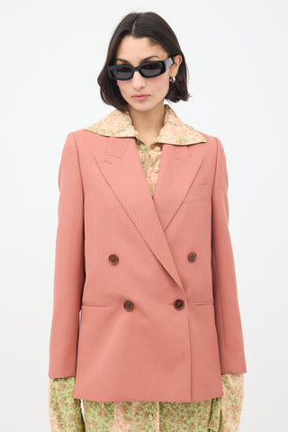 Acne Studios Pink Wool Double Breasted Blazer