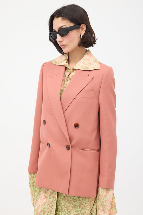 Acne Studios Pink Wool Double Breasted Blazer