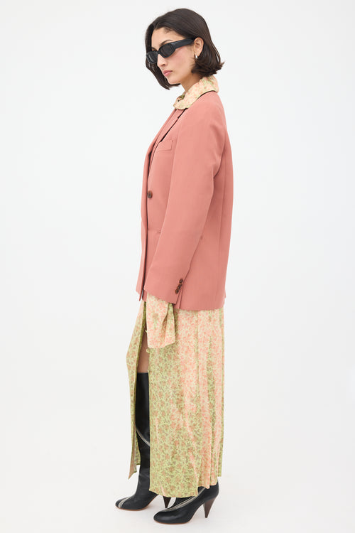 Acne Studios Pink Wool Double Breasted Blazer