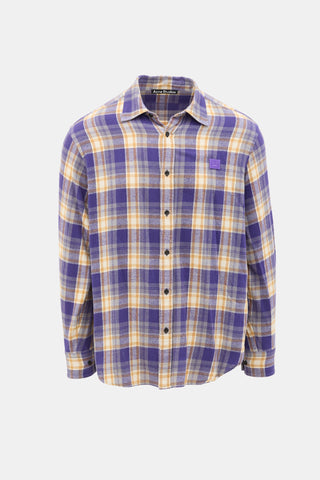 Acne Studios Plaid Logo Patch Shirt